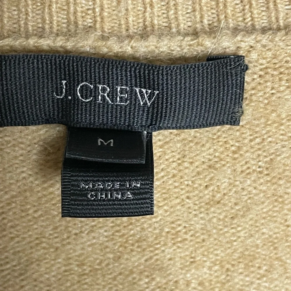 J. Crew Neutral V-Neck Merino Wool & Alpaca blend Knit Sweater Size Medium
